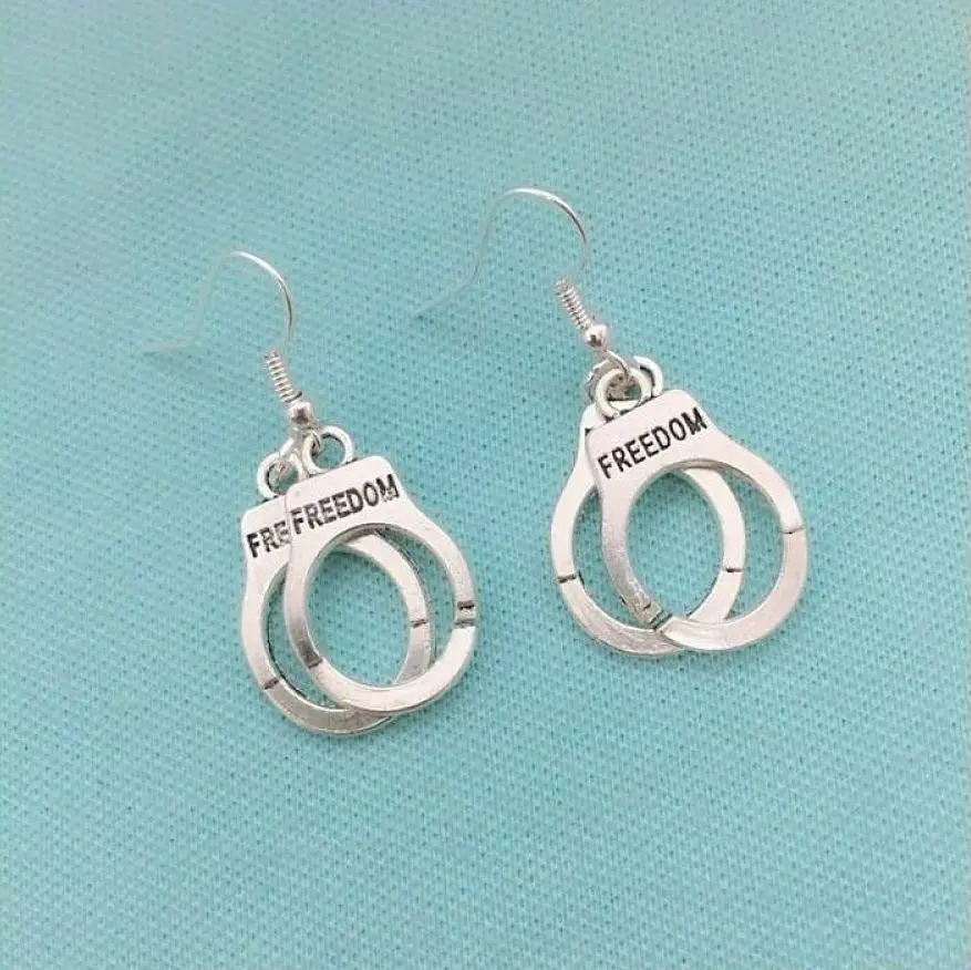 Женские серьги капельки манжеты из серебра ручной работы в античном