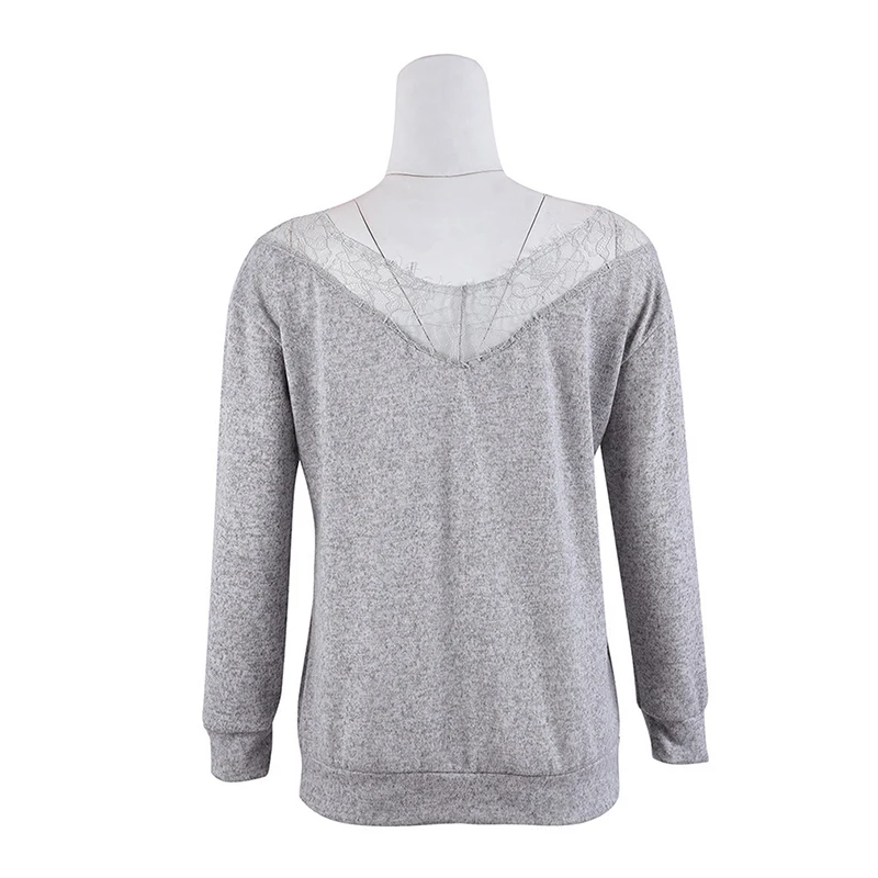 Женский Однотонный свитер с v-образным вырезом сексуальный открытыми плечами