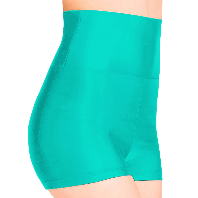Mint Blue Ensnovo Для женщин танец Шорты для женщин высокая талия Джаз Балетные костюмы танец нейлон лайкра спандекс тренировки Гимнастика Танцы черные шорты - Цвет: Mint Blue