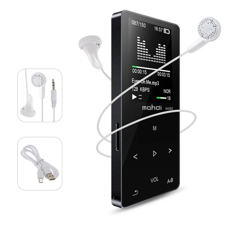 Black Металлический Bluetooth спортивный MP3-плеер Портативный аудио 8 Гб со встроенным динамиком fm-радио APE Flac музыкальный плеер - Цвет: Black