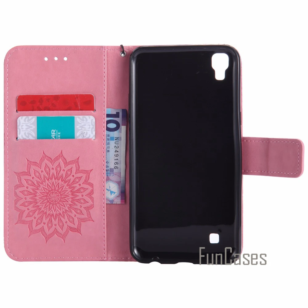 Рельефный бабочка PU кожаный чехол СПС fundas LG X Мощность coque Samsung K220DS K220 5 3 дюймов +