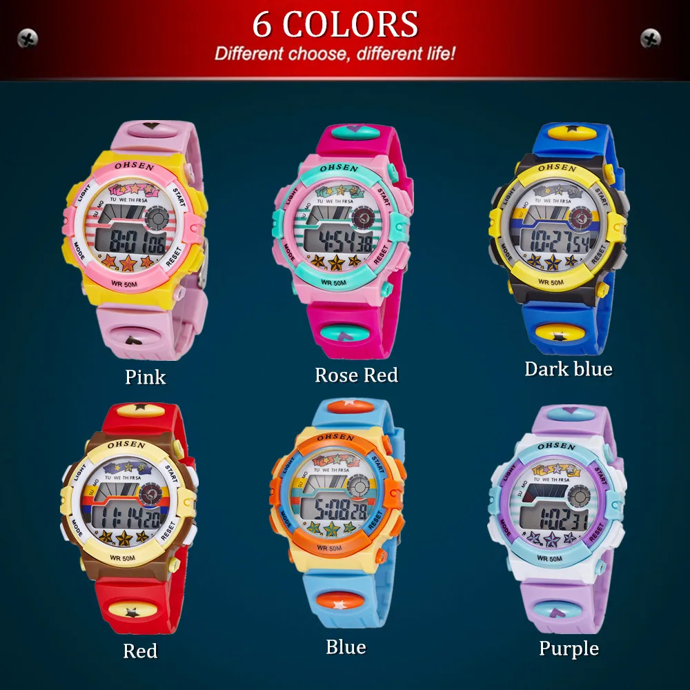 Kids Watches Waterproof Children Outdoor Sports Watch For Child Date LED Digital Watches for Girls Boys Electronic Clock Gifts