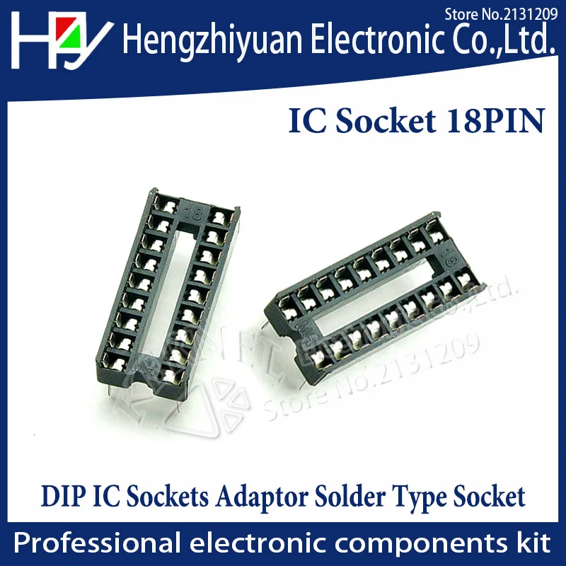 

Hzy IC Sockets 18pin 10PCS/lot 2.54mm Through Hole Stamped pin Open Frame Dip Socket,Pitch Through Hole Dip Sockets Connectors