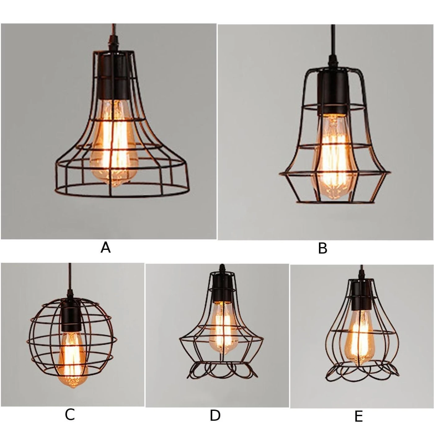 Vintage Retro Iron Lamp Cage Lampshade Pendant Light Lamp shade Table Ceiling Pendant Light Shade Lamp Cover Home Decor