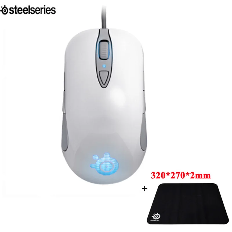 100% оригинальная игровая мышь сэнсэй сырой Frostblue Steelseries Engine Frost Blue + коврик для