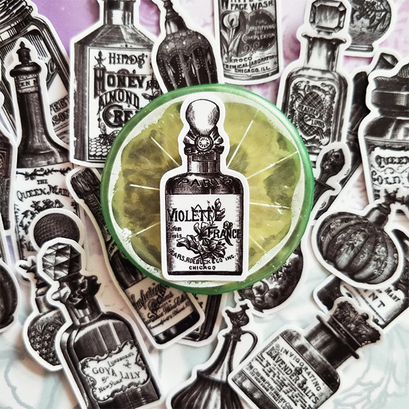 

25PCS Vintage stickers DIY scrapbooking cosmetics perfume bottle series journal album happy planner crafts decorative stickers