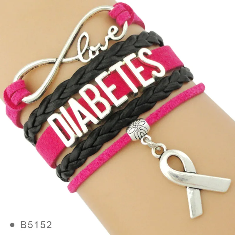 High Quality Hope Ribbon Cure OMS Dementia HS Diabetes Diabetic Warrior Awareness Bracelets