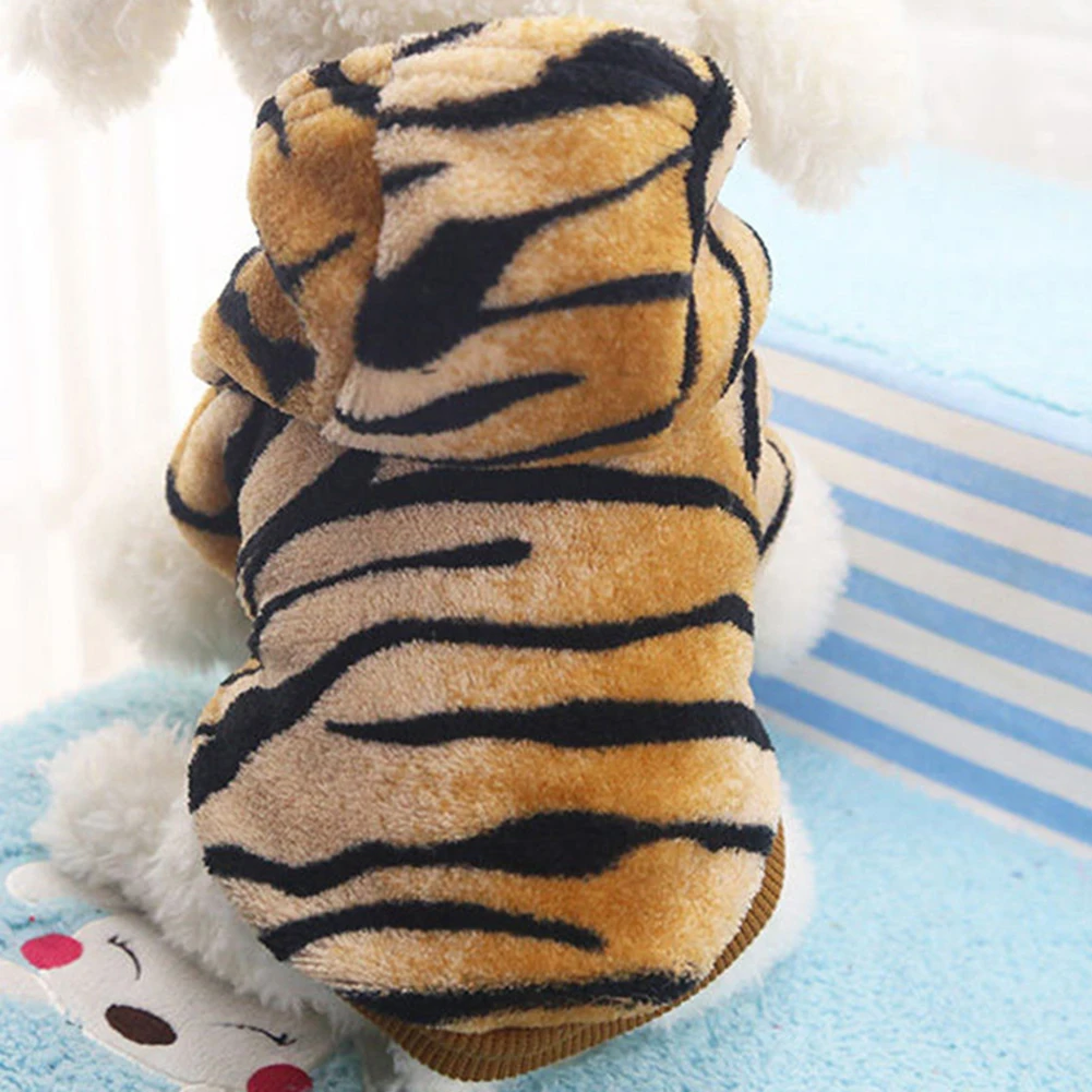 TINGHAO Pet Hoodie Coat Dog Jacket Puppy Tiger Stripes Shirt Winter Clothing Apparel | Дом и сад