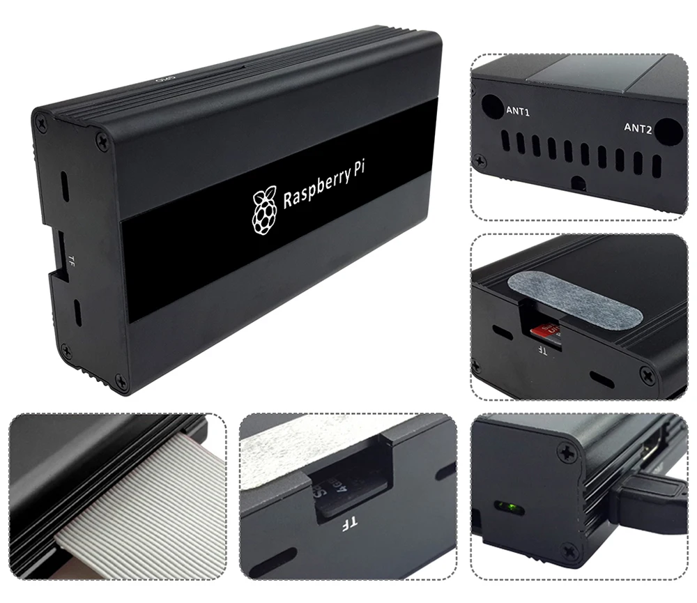 Алюминиевый Чехол для ADS-B Raspberry Pi 3 B+ Stratux DIY Kit Black