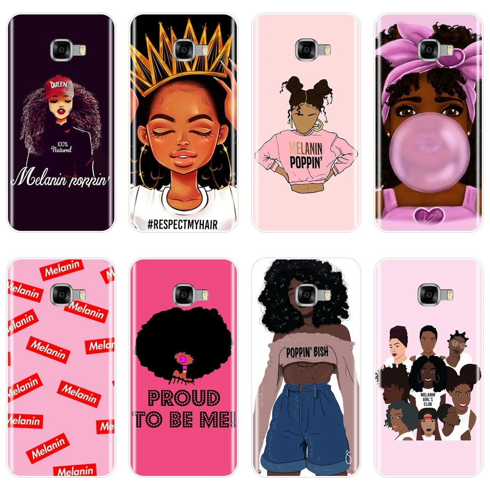 Модный силиконовый чехол для телефона для девушек меланин Poppin для Samsung Galaxy C5 C7 C8, мягкая задняя крышка для Samsung Galaxy C5 C7 C9 Pro, чехол