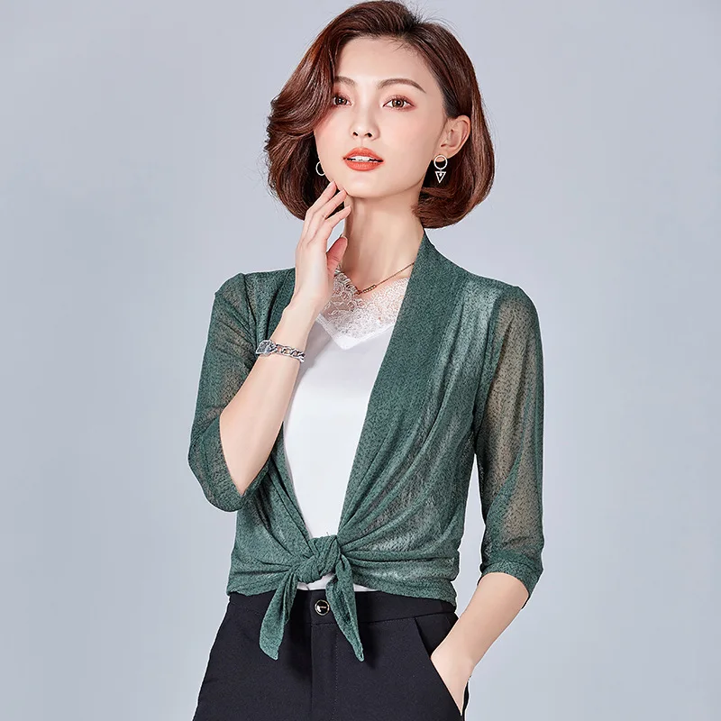Женская прозрачная блузка летняя Свободная рубашка размера плюс 4XL тонкий - Фото №1