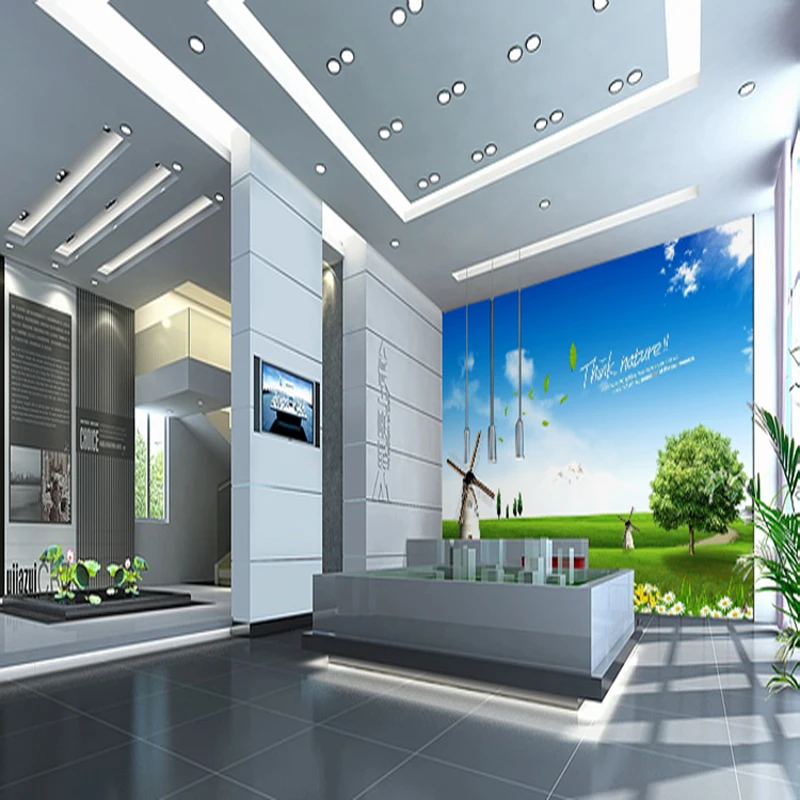 Mural Natural blue sky tv фон обои диван Большая гостиная спальня настенная живопись