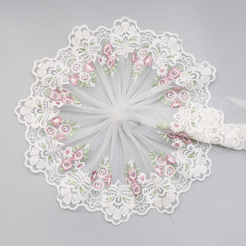 

19cm Handmade DIY Clothing Accessories Floral Embroidery Lace Fabric Curtains Sofa Lace Trim Sewing Trimmings and Embellishments