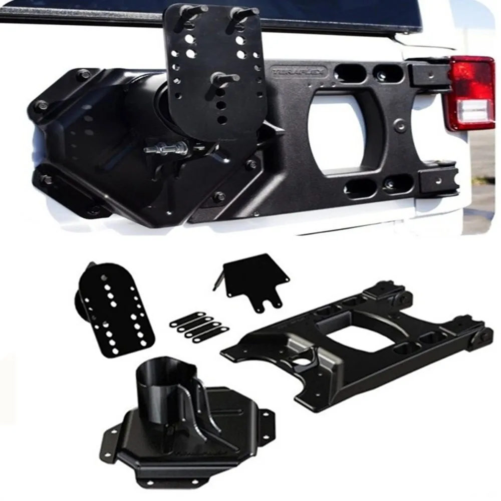 

Spare Tire Rear Bumper Teraflex HD Hinged Carrier Adjustable Mounting Kit for Jeep Wrangler JK 2007-2017