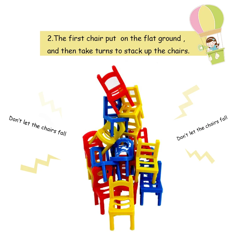 18PCS Balance game Mini Chair Toy Stacking Chairs Game Child Interactive Toys | Игрушки и хобби