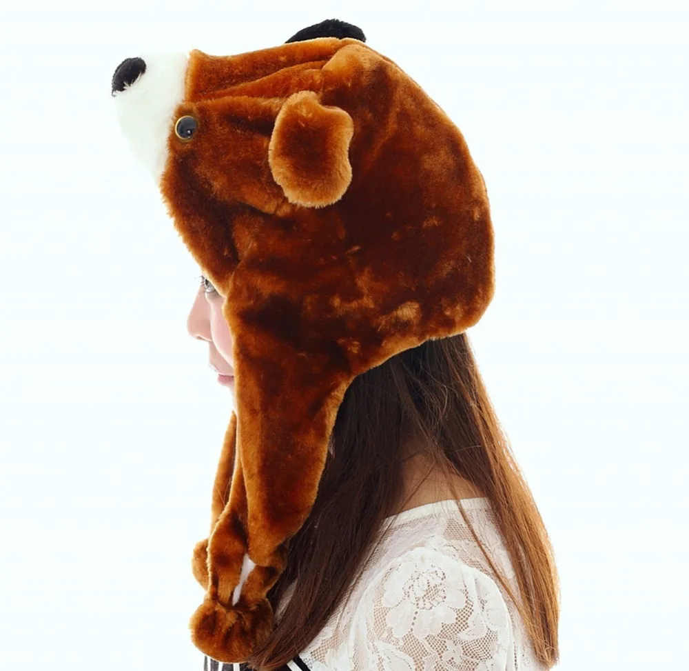 Новая модная милая плюшевая коричневая шапка с ушками для щенков и собак