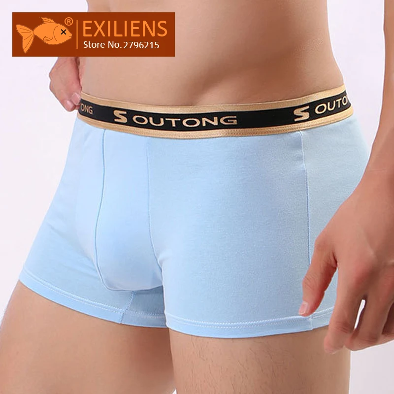EXILIENS новый мужской Для мужчин нижнее белье боксер Хлопковые трусы Hombre Cuecas Masculina