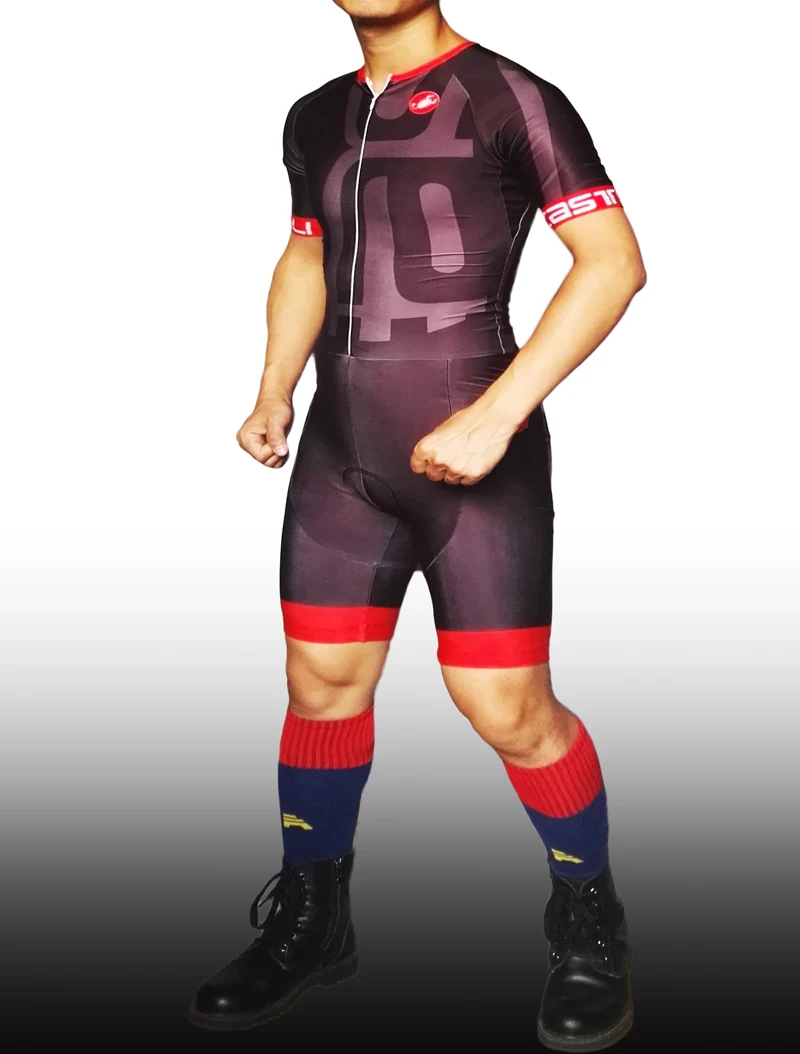 Велосипед человек плотный Быстрый бег Speedsuit цельный Велоспорт костюм трек и поле молния майка Боди человек плотный Рашгард