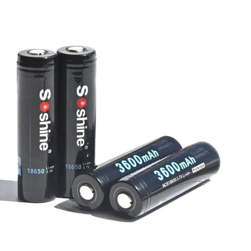 Литий ионный перезаряжаемый аккумулятор Soshine 3 7 в 3600 Вт ч мАч|Перезаряжаемые