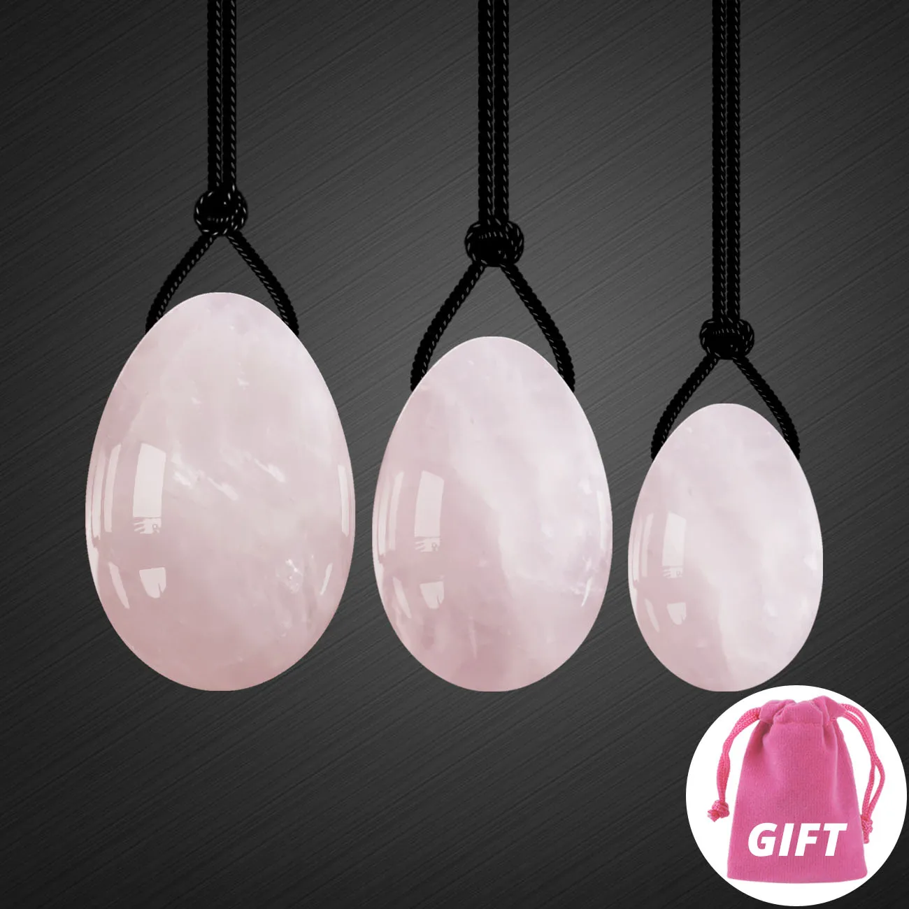Light Pink Eggs Дропшиппинг Yoni набор яиц для массажа нефритовых яиц розовый кварц йони-палочка для женщин Кегеля Тренажер вагинальная подтяжка мышц Просверленный массажный камень - Цвет: Light Pink Eggs