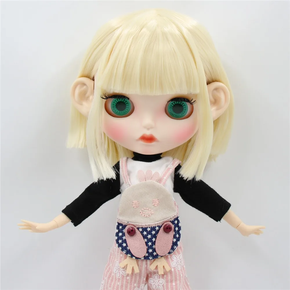 Ледяная фабрика blyth кукла 1/6 bjd белая кожа сустава тела короткие светлые волосы, новое матовое лицо резные губы с бровью 30 см BL0510