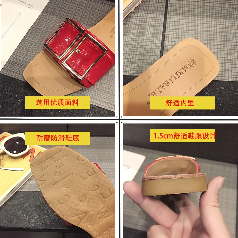 Женские пляжные шлепанцы однотонные сандалии на плоской подошве уличные тапочки