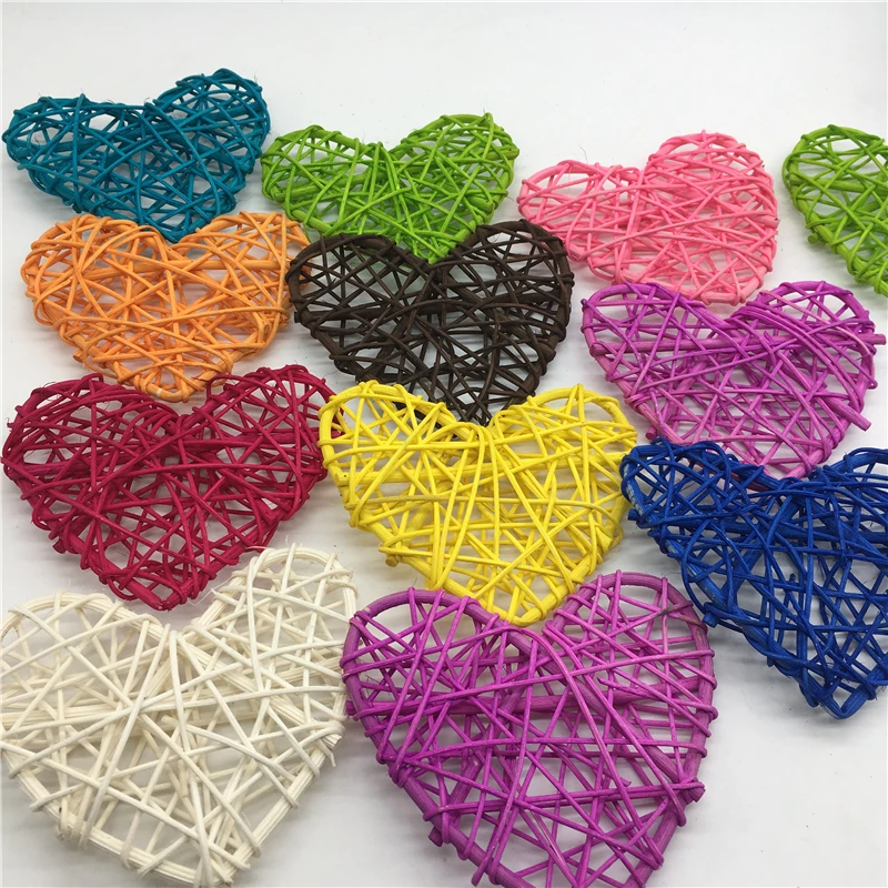 15 PCS / Batch 7/10/13CM New Heart Sepak Takraw Christmas Birthday Party and Home Wedding Decorative Rattan Multicolor Mix | Дом и сад