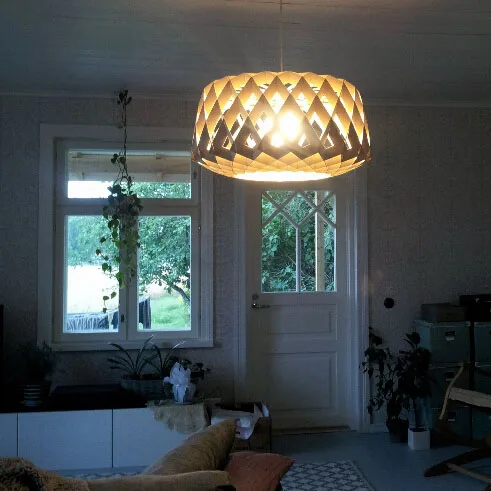 Современная Деревянная плетеная ретро люстра в виде птичьей клетки лампа