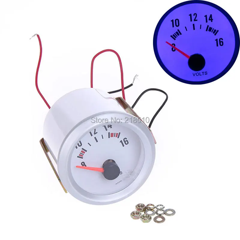 

Voltage Meter Gauge Voltmeter for Auto Car 2" 52mm 8~16V Blue LED Light