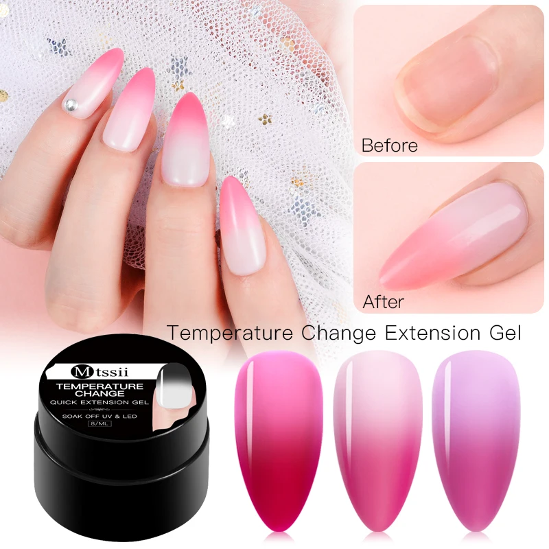 Гель лак для наращивания акриловый меняющий температуру|Гель ногтей| |