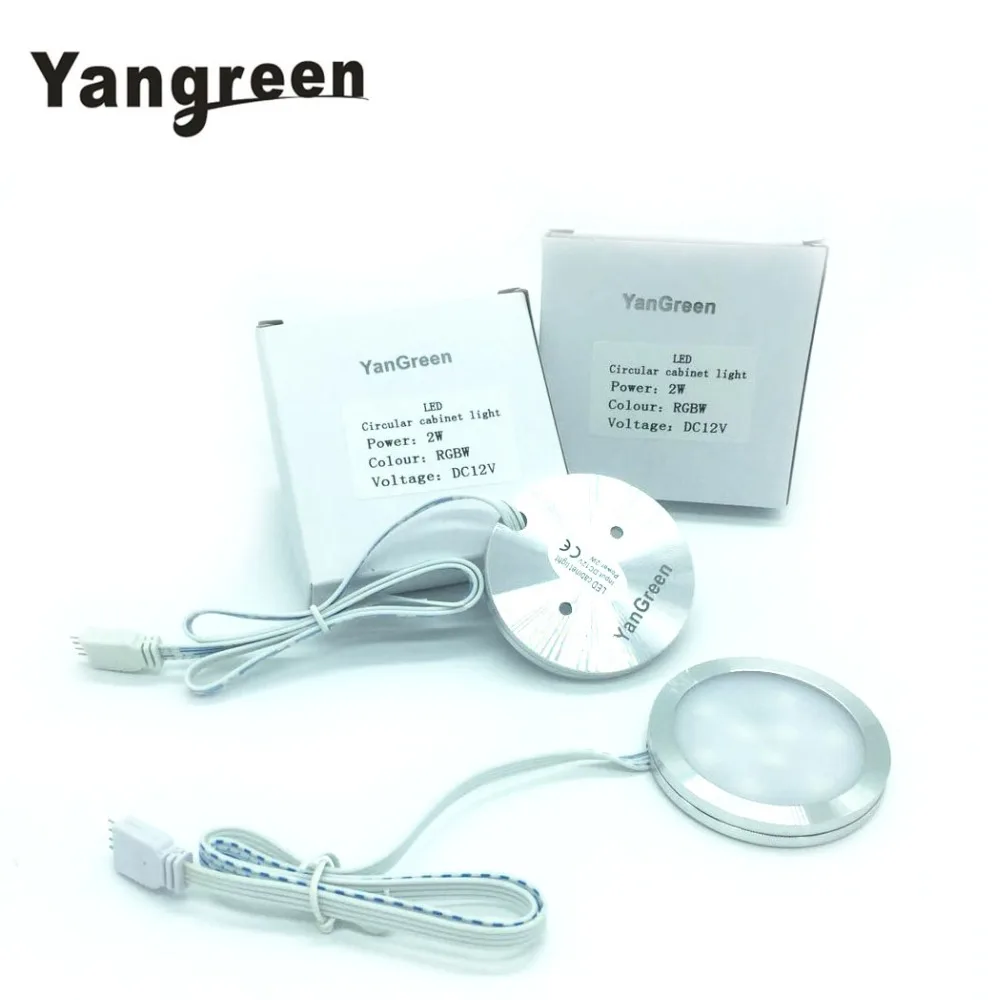 Yangreen светодиодная подсветка под шкаф Светодиодные шайбы лампы 12 В 2 Вт
