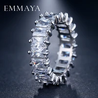 emmaya silver color unique design cz ring paved austrian zircon fashion women ring jewelry