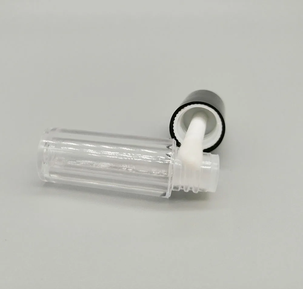 Прозрачный пластиковый блеск для губ 10 шт. мл пустая туба косметический с черной