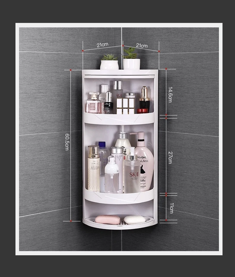 Вращающаяся на 360 градусов рама для ванной комнаты товары макияжа и ухода за