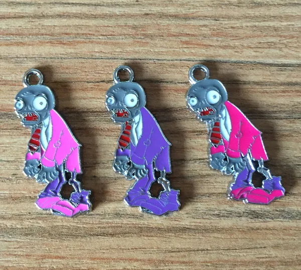 

Free Shipping! Wholesale! 50PCS Mixed Color Enamel Zombie Hang Pendants Tags Fit Key Chains Bracelets