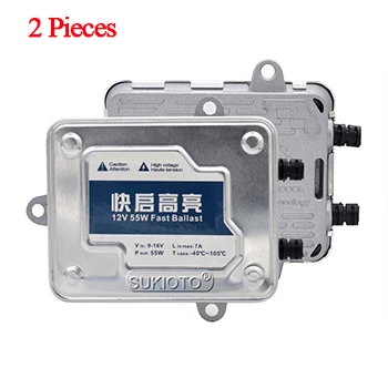 1 Pair 55W Ballast SUKIOTO AC 12V 55W Быстрый яркий ксенон HID балласт комплект 5500K Xenon H1 H3 H7 H11 HB3 HB4 9012 D2H лампа для автомобильных фар 55W HID комплект - Испускаемый цвет: 1 Pair 55W Ballast