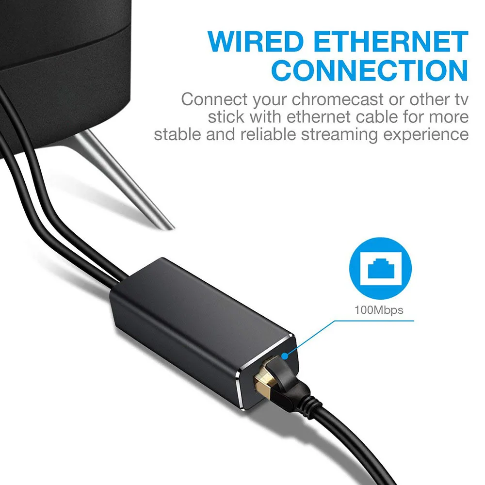 Fire tv Stick HD 480 Мбит/с Micro USB2.0 к RJ45 Ethernet адаптер 10/100 Мбит/с для нового Fire tv/Google Home/Chromecast ультра аудио