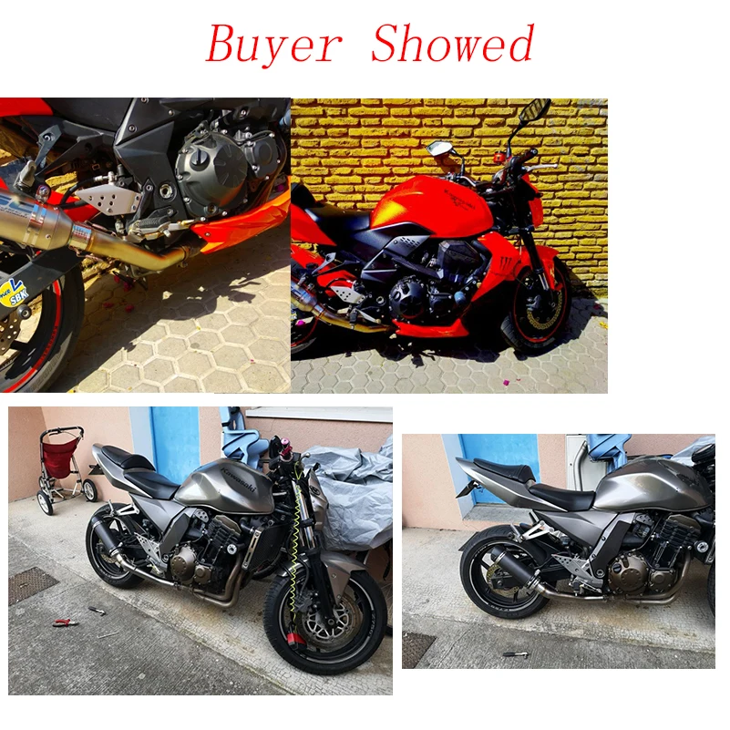 Мотоциклетная средняя выхлопная система, совместимая с Kawasaki Z750, подключение глушителя Escape 51 мм, выхлопная труба, аксессуары для мотоциклов