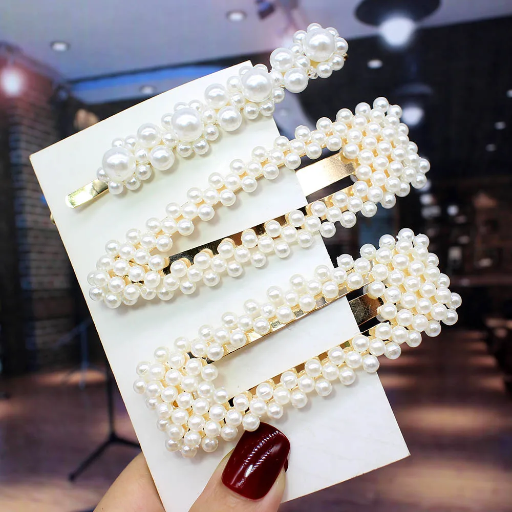 3pcs per set Ins Fashion 1 комплект женские элегантные жемчужные заколки для волос сладкий головной убор шпильки заколки аксессуары для волос из ацетатного волокна Набор для волос - Цвет: 3pcs per set