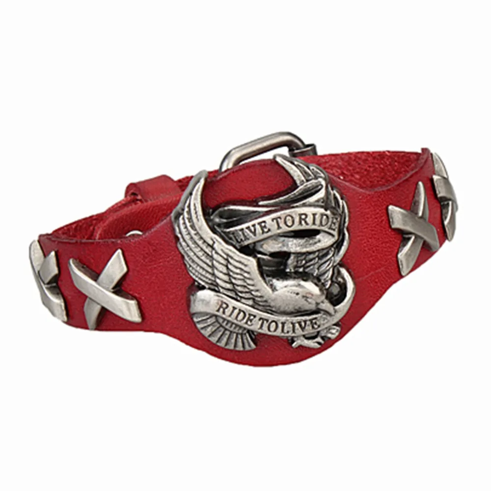 Браслеты и браслеты мужские ювелирные изделия браслет мужской pulseira masculina mujer feminina Eagle RIDE TO LIVE браслет из натуральной кожи