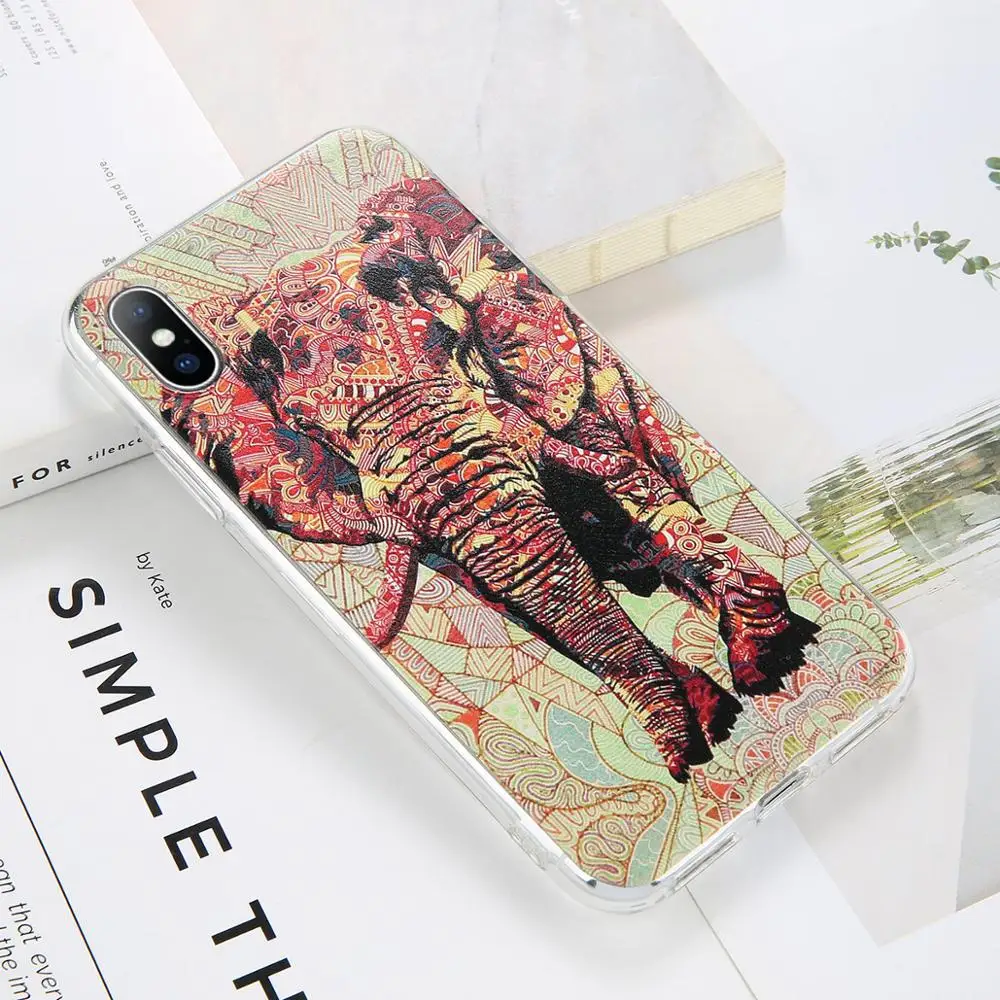 Animal Elephant The Case For iPhone X 8 7 Plus Slim Soft TPU Phone 6 S XS MAS XR Marilyn Monroe Back Cover |