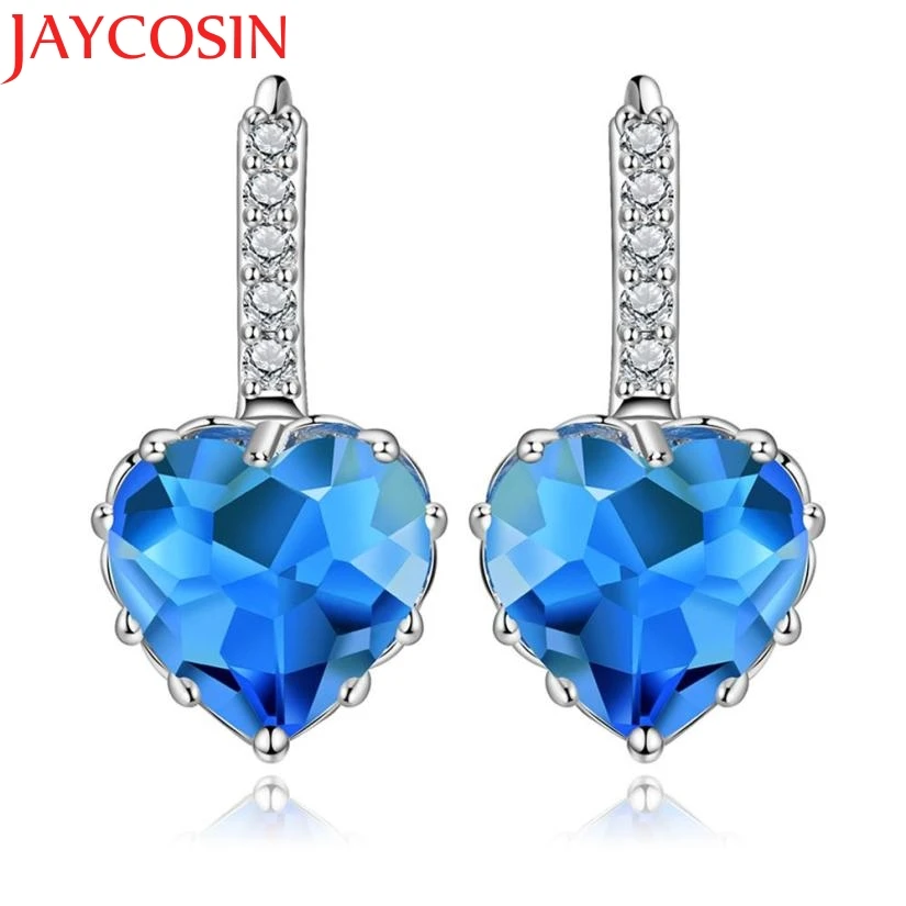 earring Women's Zircon Inlaid Earrings Love Ear Studs Ornament Jewellery earrings 2018 0713 | Украшения и аксессуары