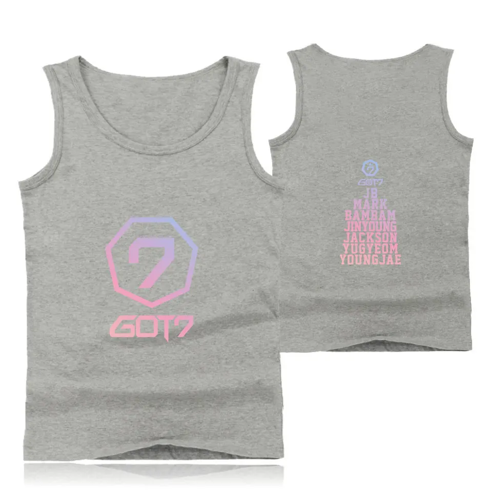 GOT7 летняя майка с бретелями новая модная футболка принтом О-образным вырезом