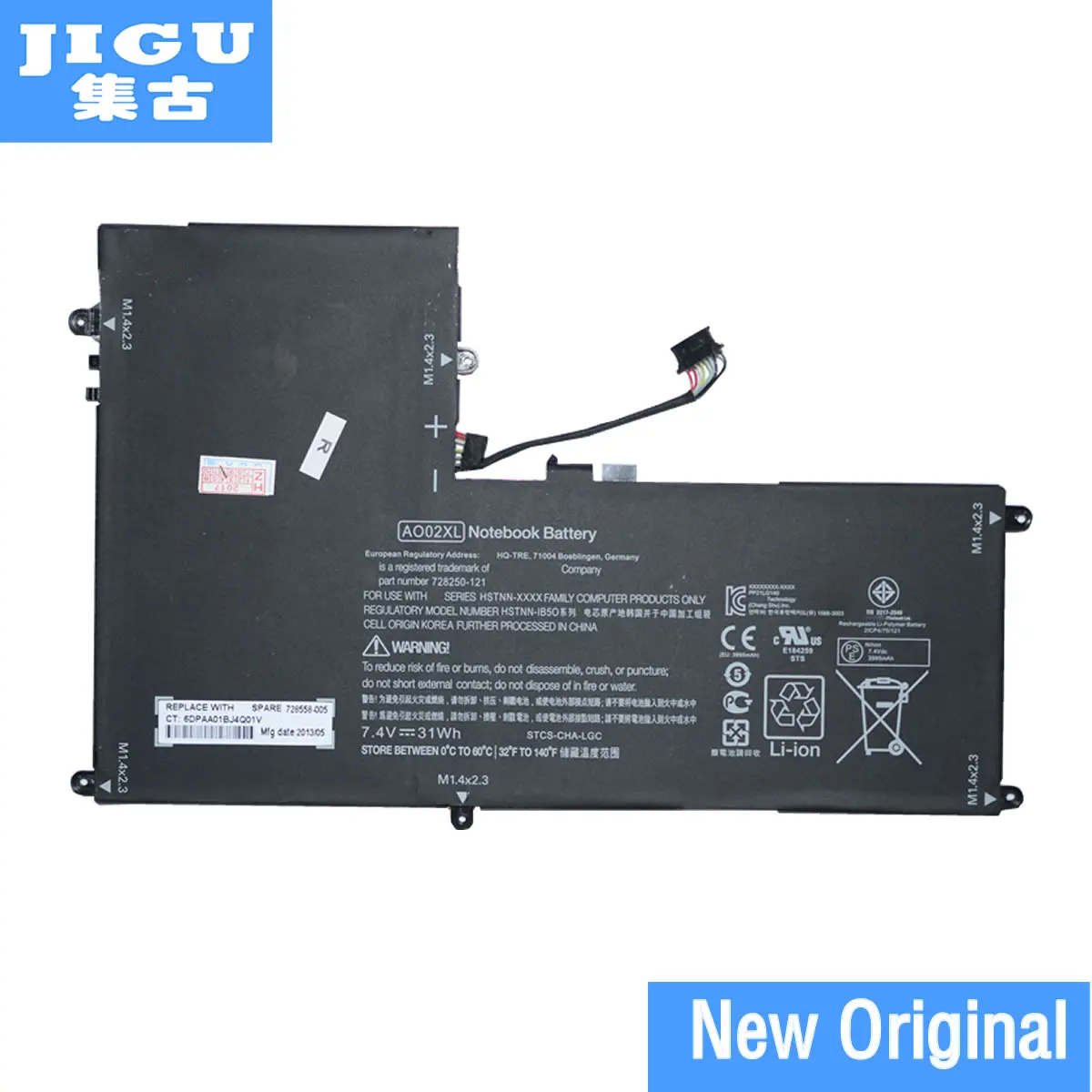 Оригинальный аккумулятор JIGU AO02XL для планшетов HP ElitePad 1000 G2 с искусственной кожей