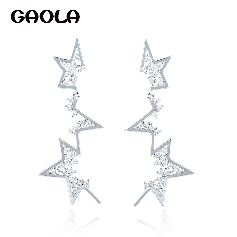 Женские серьги со звездами GAOLA длинные женские с симметричными кисточками и