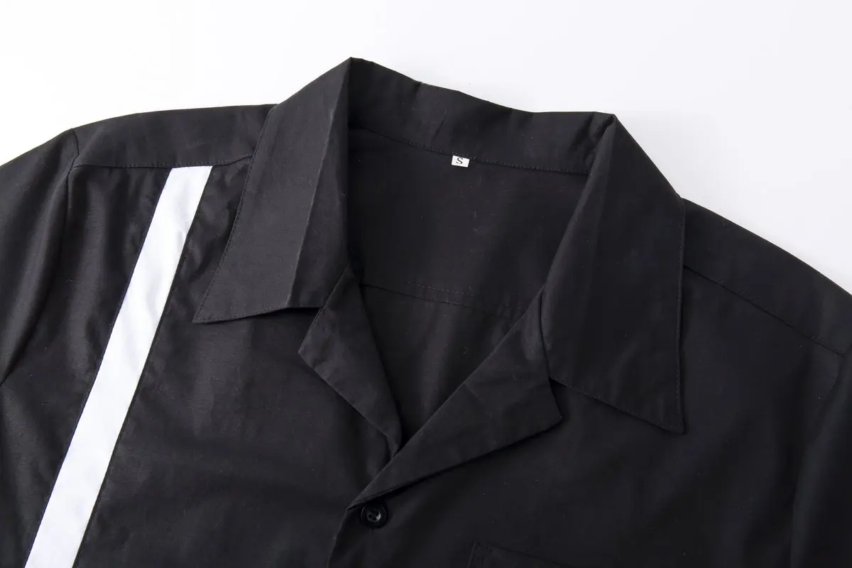 2018 новый стиль Топ брендовая хлопковая рубашка с вышивкой Hot-Rod рокабилли хип-хоп