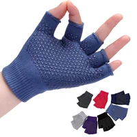 fashion knitted cotton yoga gloves women outdoor sports half finger fitness riding slip fingerless b53