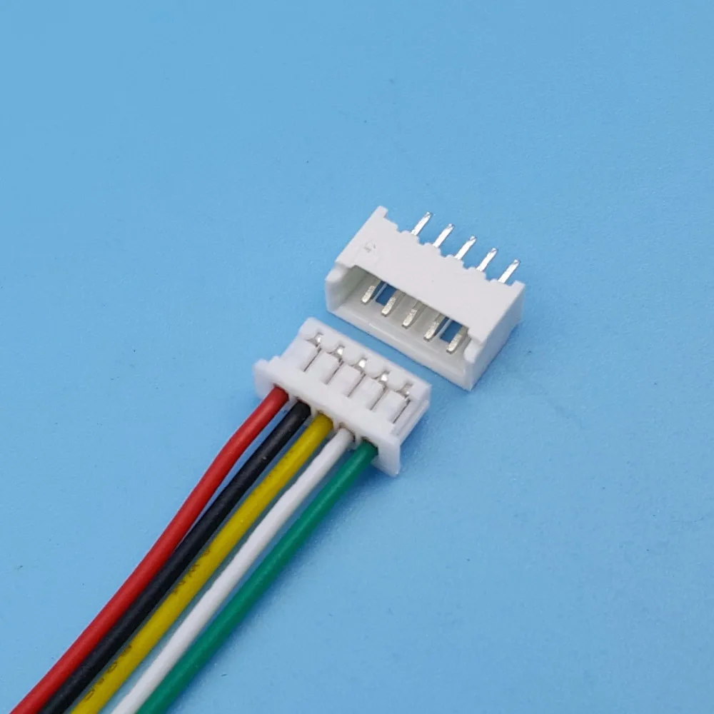 50 комплектов 5Pin Micro JST шаг 1 25 мм Одна Головка 15 см 28AWG провод к разъему