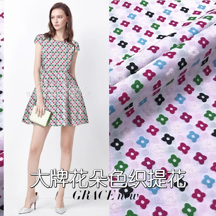 Темпераментные цветы жаккард из шероховатой ткани платье Тренч пальто Модная