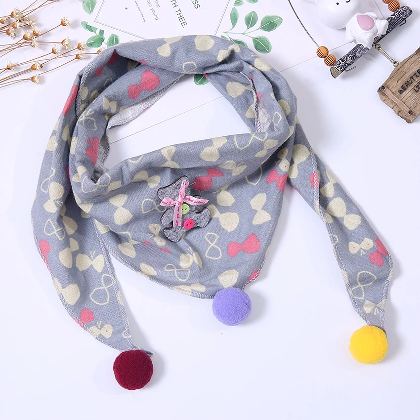 Модный осенне зимний детский шарф с принтом в виде звезд хлопковый треугольный